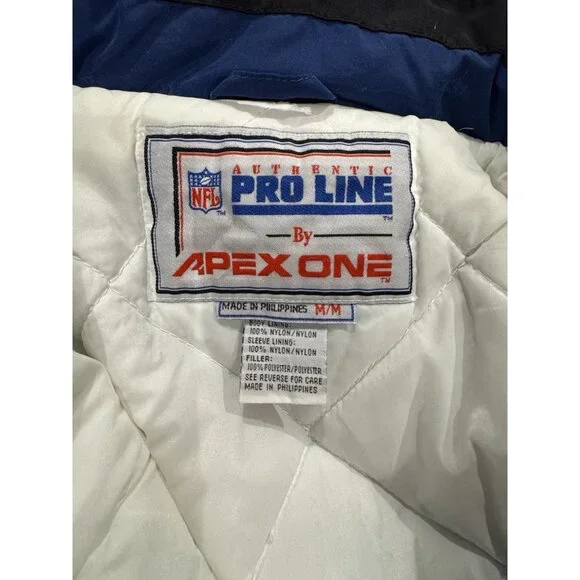 Dallas Cowboys 90s APEX puffer STARS jacket JERRY M blue white NFL Pro Line vtg - Picture 16 of 16